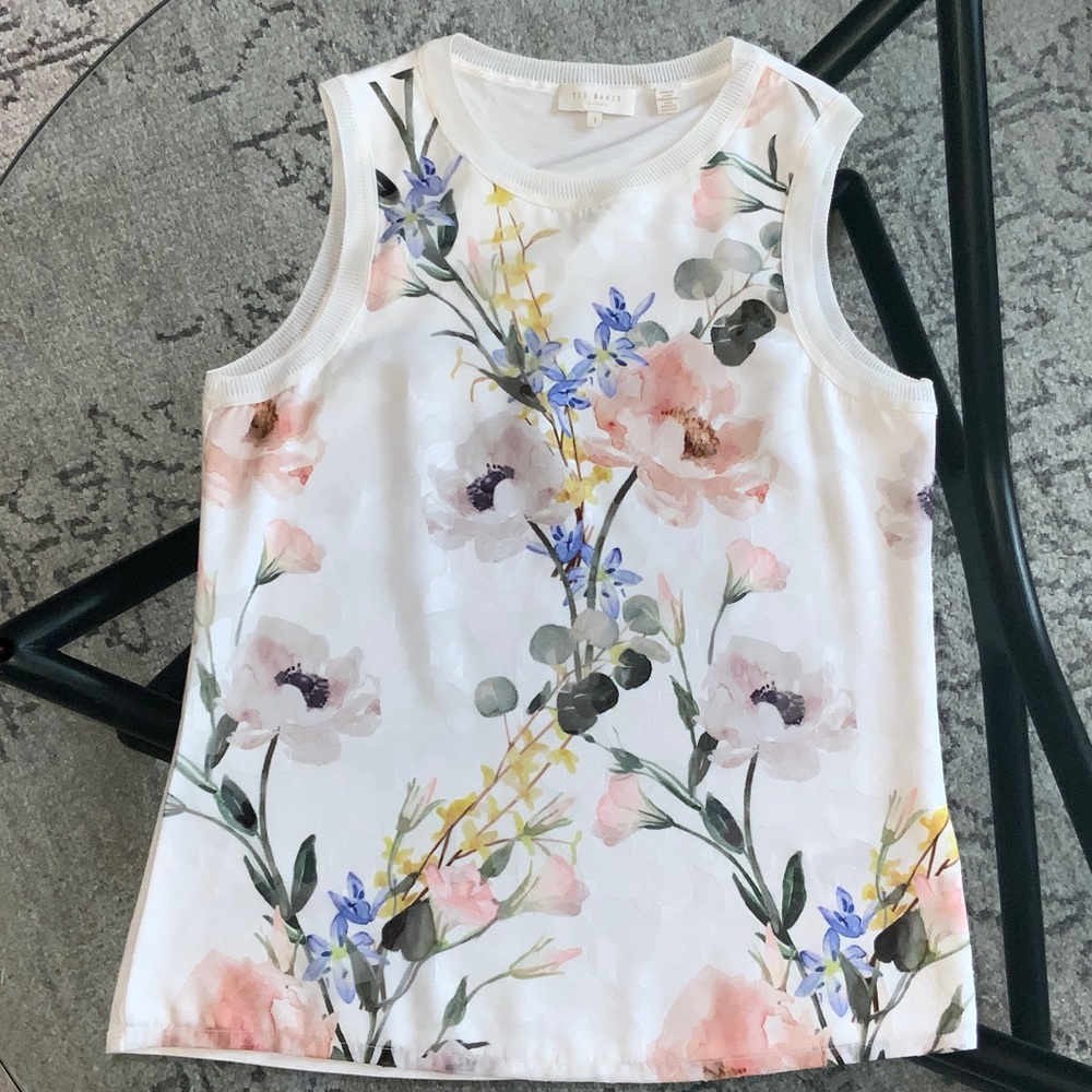 Ted Baker Floral Sleeveless Top - size 1